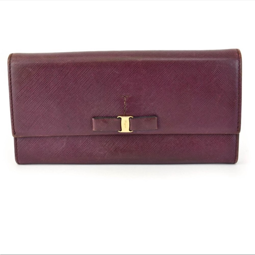 Plum Salvatore Ferragamo Leather Wallet